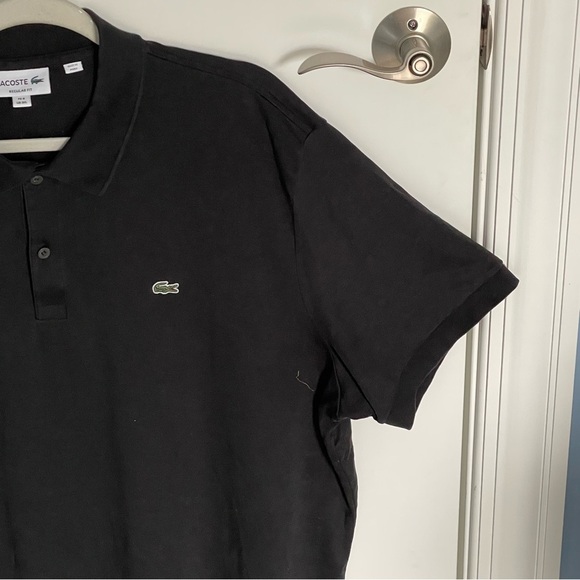 Lacoste Black Short Sleeve Pima Jersey Interlock Regular Fit Polo 3XL 47563 - Picture 5 of 12